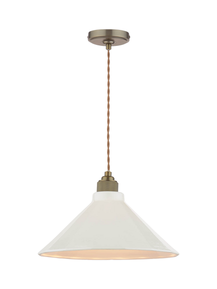 Joules Lynton Porcelain Pendant Ceiling Light, White, White