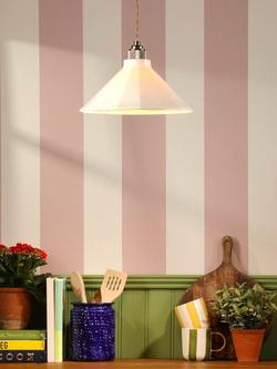 Joules Lynton Porcelain Pendant Ceiling Light, White - view 2, 
