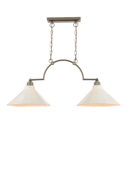 Joules Lynton 2 Arm Porcelain Pendant Ceiling Light, White, 