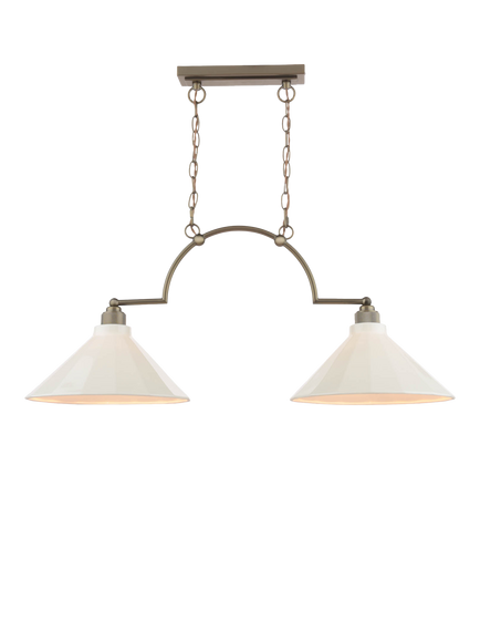 Joules Lynton 2 Arm Porcelain Pendant Ceiling Light, White, White