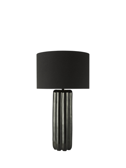 Där Hebron Glazed Ceramic Base Table Lamp, Black, Black