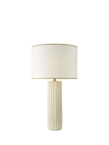 Där Idella Ceramic Column Base Table Lamp, Taupe, Taupe