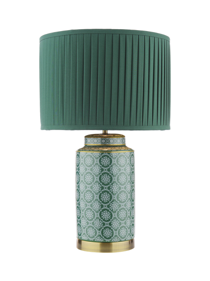 Laura Ashley Knipton Ceramic Base Table Lamp, Green, Green