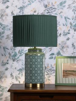 Laura Ashley Knipton Ceramic Base Table Lamp, Green - view 2, 