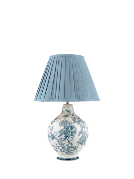 Laura Ashley Maltby Ceramic Base Table Lamp, Blue, Blue