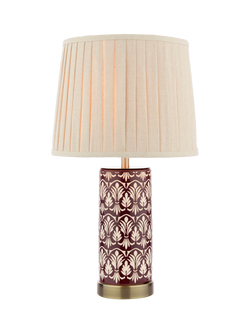 Laura Ashley Medlock Ceramic Base Table Lamp, Plum, 