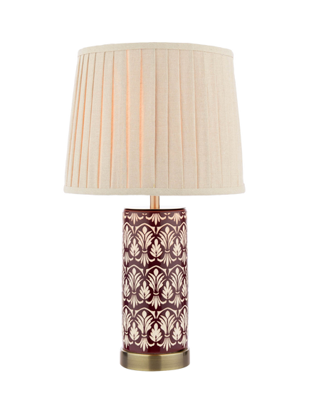 Laura Ashley Medlock Ceramic Base Table Lamp, Plum, Plum
