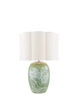 Laura Ashley Pashley Ceramic Base Table Lamp, Green, 