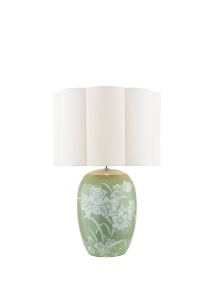 Laura Ashley Pashley Ceramic Base Table Lamp, Green, Green