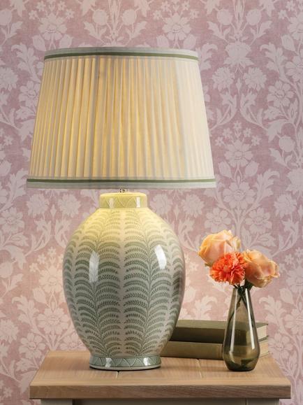 Laura Ashley Stannard Ceramic Base Table Lamp, Green - view 2, Green