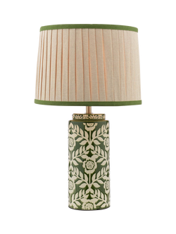 Joules Highclere Glazed Ceramic Base Table Lamp, Green, Green