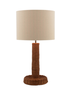 Joules Portree Woven Rattan Table Lamp, Natural, Natural