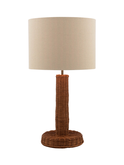 Joules Portree Woven Rattan Table Lamp, Natural, Natural