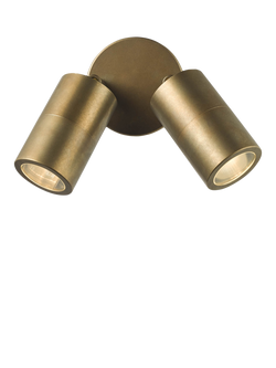 Där Ortega Double Arm Outdoor Wall Light, Antique Brass, 