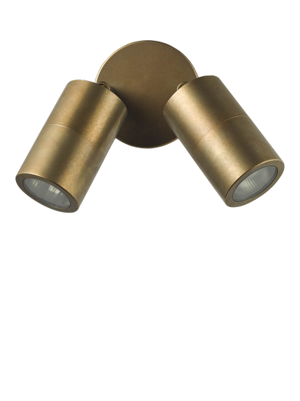 Där Ortega Double Arm Outdoor Wall Light, Antique Brass - view 2, 