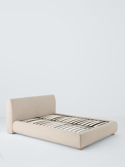 John Lewis Scandi Upholstered Platform Bed Frame, Double, Latte, Latte