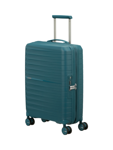 American Tourister Fastforward 55cm Expandable 4-Wheel Cabin Suitcase, 36/44L, Teal