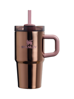 Stanley Quencher Stainless Steel FlowState Tumbler, 600ml, Polished Rose Gold, Polished Rose Gold