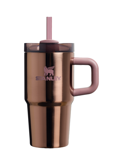 Stanley Quencher Stainless Steel FlowState Tumbler, 600ml, Polished Rose Gold, Polished Rose Gold