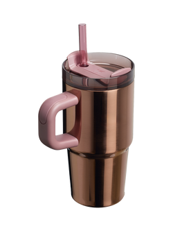 Stanley Quencher Stainless Steel FlowState Tumbler, 600ml, Polished Rose Gold - view 2, Polished Rose Gold