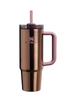 Stanley Quencher Stainless Steel FlowState Tumbler, 890ml, Polished Rose Gold, Polished Rose Gold
