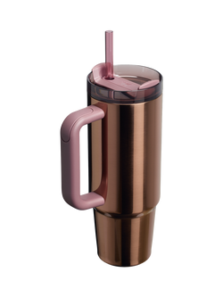 Stanley Quencher Stainless Steel FlowState Tumbler, 890ml, Polished Rose Gold - view 2, Polished Rose Gold