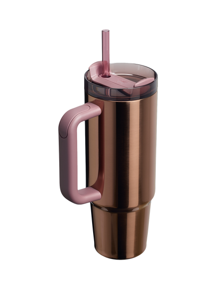 Stanley Quencher Stainless Steel FlowState Tumbler, 890ml, Polished Rose Gold - view 2, Polished Rose Gold
