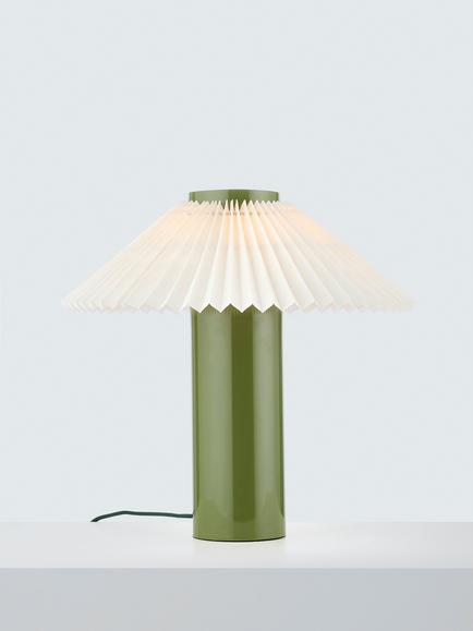 John Lewis Plissert Pleat Shade Table Lamp, Avocado