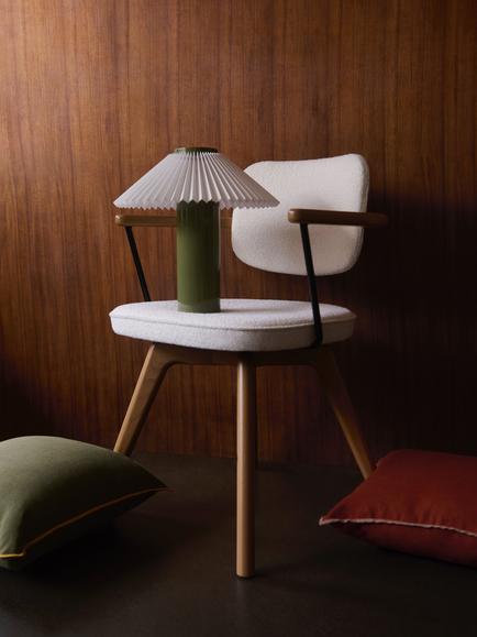 John Lewis Plissert Pleat Shade Table Lamp - view 2, Avocado