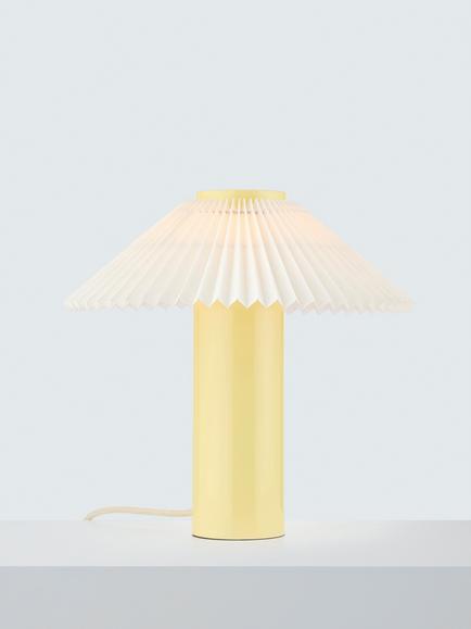 John Lewis Plissert Pleat Shade Table Lamp, Buttermilk