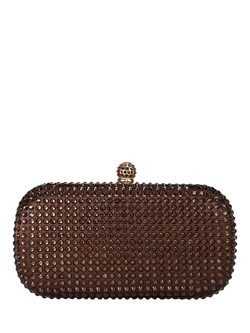 Carvela Cecilia Hard Clutch Bag, Brown, Brown