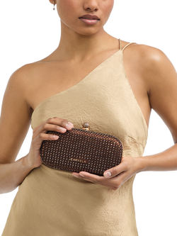 Carvela Cecilia Hard Clutch Bag, Brown - view 2, Brown