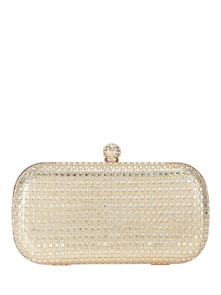 Carvela Cecilia Hard Clutch Bag, Gold, Gold