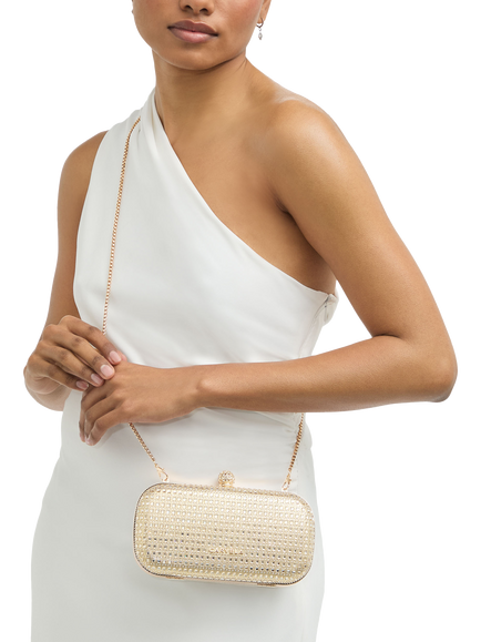 Carvela Cecilia Hard Clutch Bag, Gold - view 2, Gold