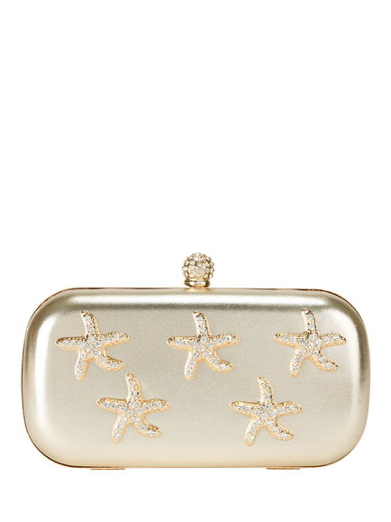 Carvela Marina Starfish Embellished Clutch Bag, Gold, Gold