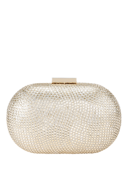 Carvela Pietra Hard Clutch Bag, Gold, Gold