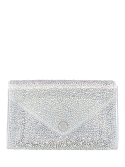 Carvela Positano Vinyl Embellished Clutch Bag, Blue, Blue