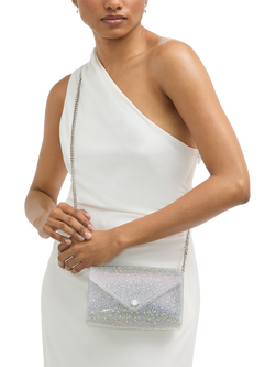 Carvela Positano Vinyl Embellished Clutch Bag, Blue - view 2, Blue