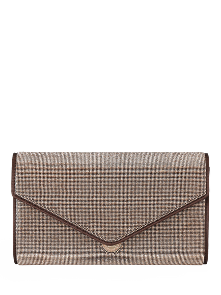 Carvela Spiral Envelope Clutch Bag, Brown
