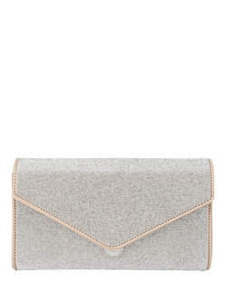 Carvela Spiral Envelope Clutch Bag, Silver
