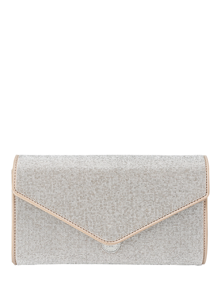 Carvela Spiral Envelope Clutch Bag, Silver
