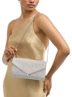 Carvela Spiral Envelope Clutch Bag - view 2, Silver