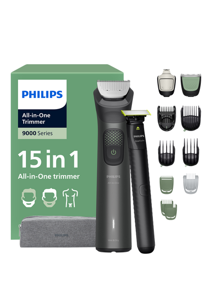 Philips 9000 Multigroom 15-in-1 Hair & Beard Trimmer MG9531/15, Grey, Grey