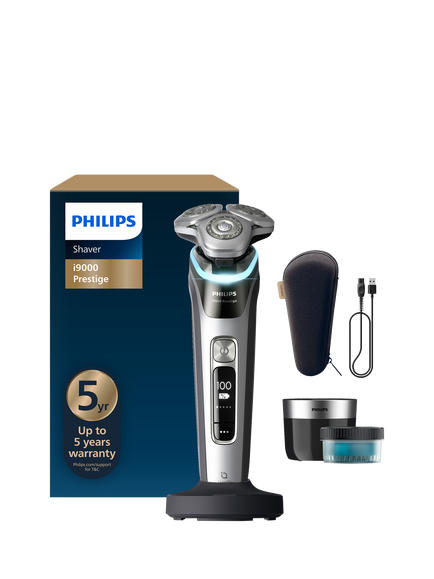 Philips XP9204/30 i9000 Prestige Shaver Wet & Dry Electric Shaver with Skin IQ Technology, Slate, Slate