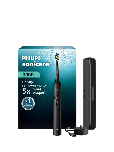 Philips Sonicare HX4033/32 3100 Electric Toothbrush & Travel Case, Black, Black
