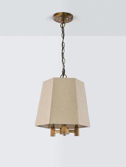 John Lewis Winchester 3 Bulb Hexagon Ceiling Light, Oatmeal - view 2, Oatmeal
