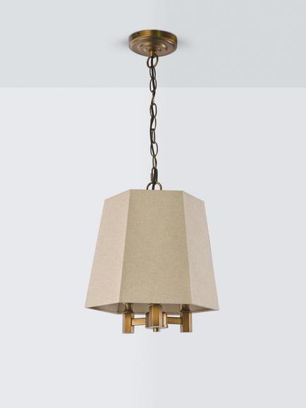 John Lewis Winchester 3 Bulb Hexagon Ceiling Light, Oatmeal - view 2, Oatmeal