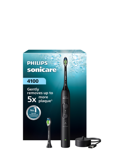 Philips Sonicare HX4042/52 4100 Electric Toothbrush, Black, Black