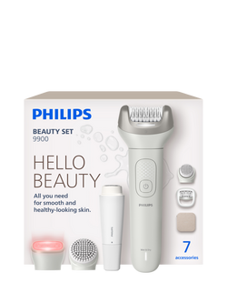 Philips BRE738/00 Beauty Set All-In-One Set for Body, Face, Epilator & Facial Hair Remover, White, White