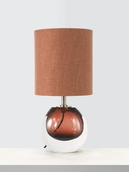 John Lewis Redden Glass Table Lamp, Sienna - view 2, Sienna